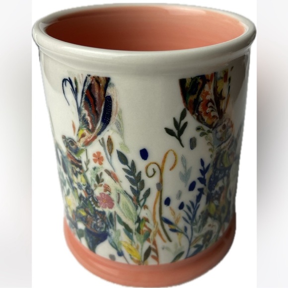 Gold handled Dancing Hares Artist Signed Coffee Mug - Picture 3 of 16